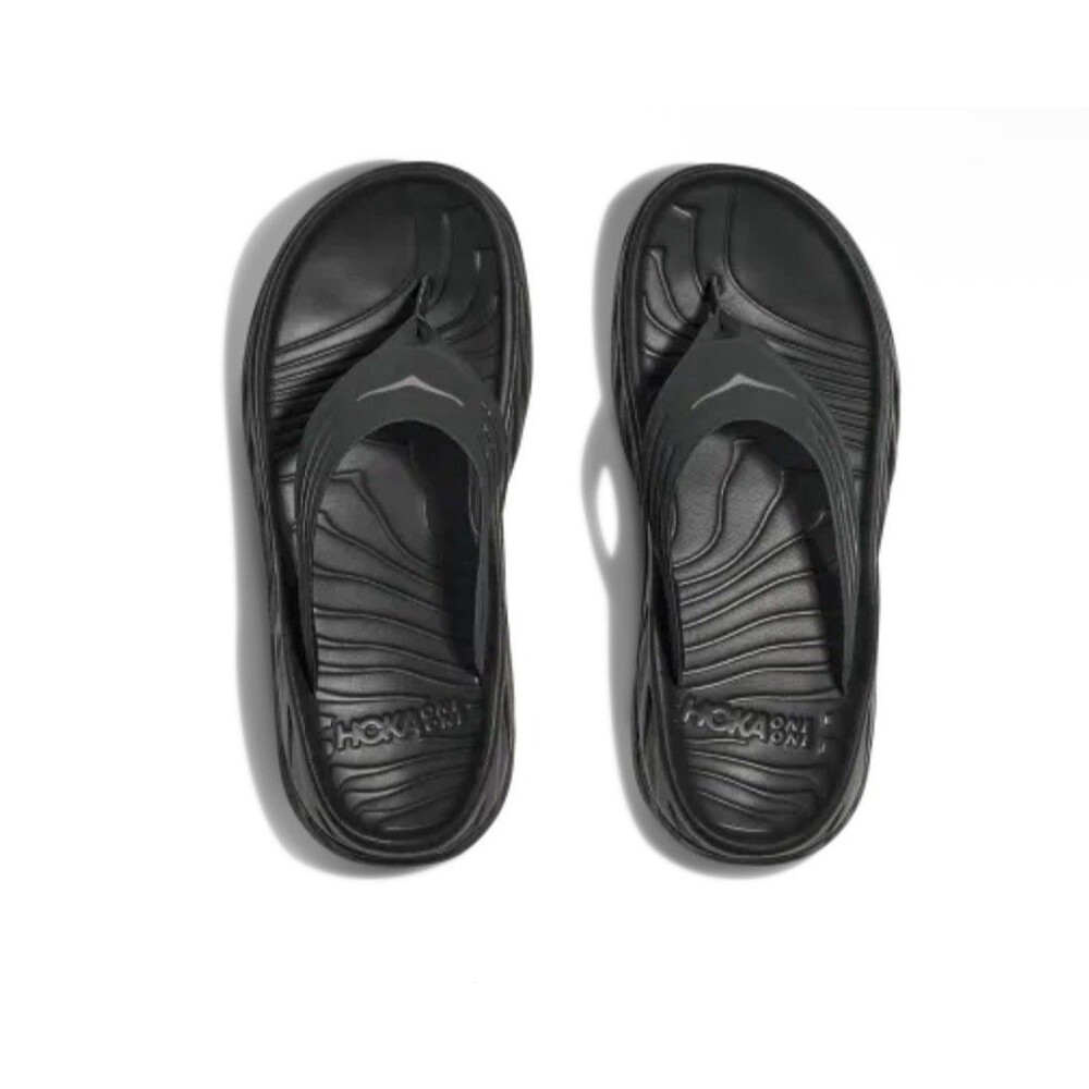 HOKA Ora Recovery Flip Black Dark Gull Gray Men’s 8 Sandals New